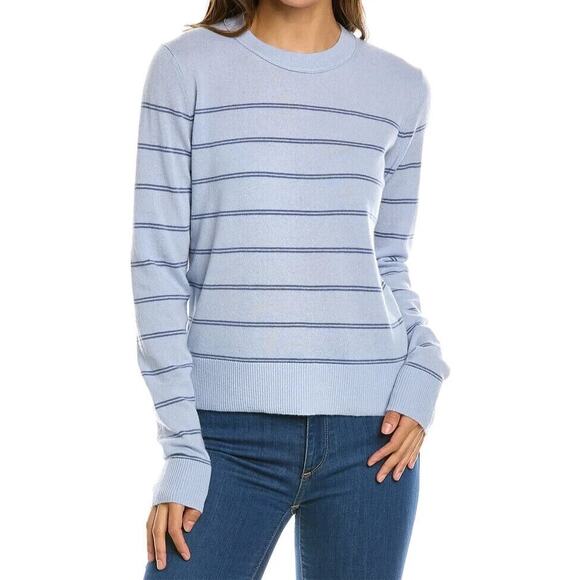 Vince Blue Striped Wool Cashmere Sweater sz S normcore sweater - Picture 1 of 12